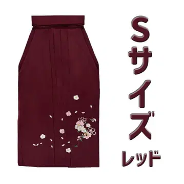 레드 S 사이즈 하카마 꽃 자수 안돈 하카마 졸업식 성인식