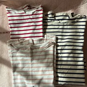 스트라이프 긴팔 T셔츠 3세트 L 사이즈