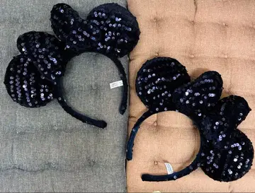디즈니 머리띠 미니 스팽글 세트 진한 보라색
