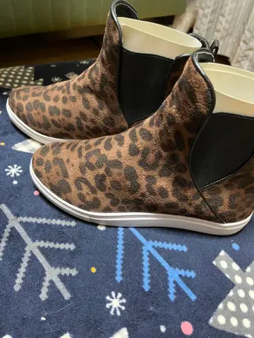 Felicia Lace 레오파드 사이드 고어 부츠 캐주얼 부츠!