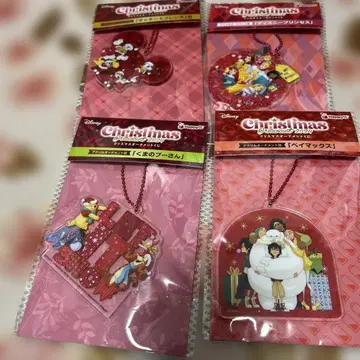 디즈니 크리스마스 오너먼트 복권 2024 아크릴 키링 4개 세트