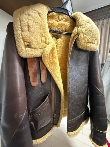 브라운 가죽 시어링 자켓