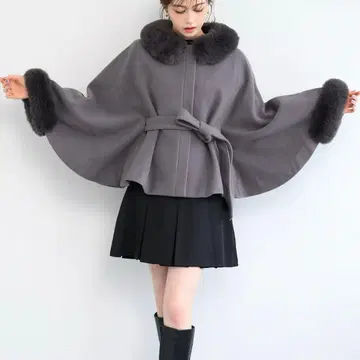 MISCH MASCH 판초 코트 차콜