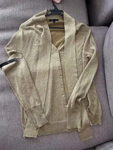 Bcbgmaxazria 보타이 부착 골드 가디건 L