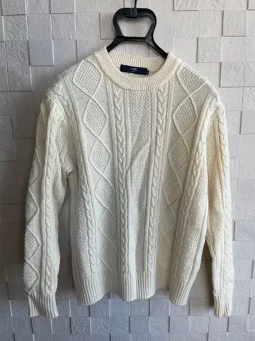 [컨디션 최상] SHIPS 케이블 니트 스웨터 M 화이트