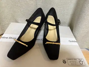 르탈론 23cm 6.5cm 스퀘어 메탈 리본 펌프스