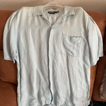 랄프 로렌 오픈 카라 셔츠 블루