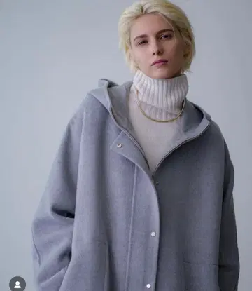 미사용* ebure 멜란지 비버 집업 후드 코트