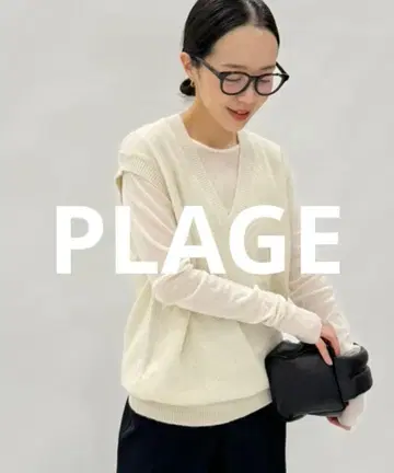 plage 23AW ALPACA VEST 알파카 베스트 화이트 V넥 F