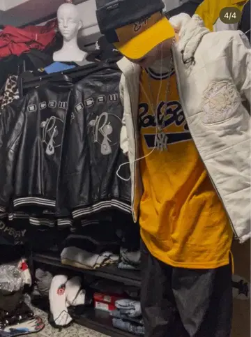 avirex 후드 부착 가죽 자켓