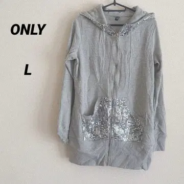 ONLY [ L ] 스팽글 집업 후드티