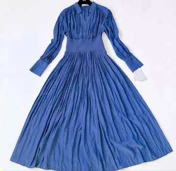 CELFORD 블루 긴팔 롱 원피스