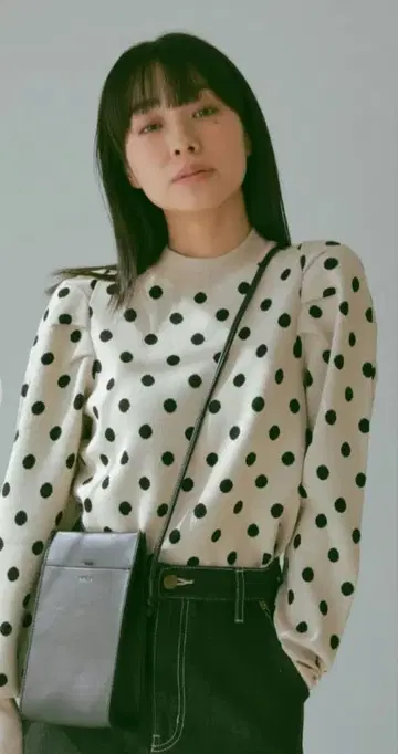 도트 자카드 니트 N WITH.