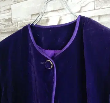 무릎 기장 코트 벨벳 퍼플