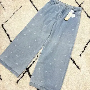 2025ss 택 포함 새상품 SM2 후크 턱 데님 팬츠 색스 블루 L