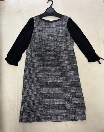 쿠미쿄쿠 트위드풍 원피스 7부 소매 긴팔