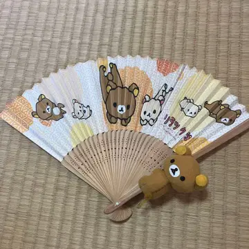 리락쿠마 봉제 인형 포함 부채