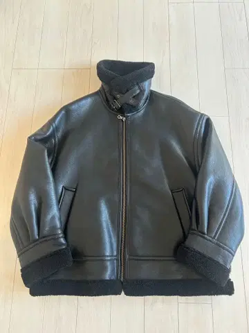 Ray BEAMS 인조 가죽 무스탕 자켓 코트 합성 피혁