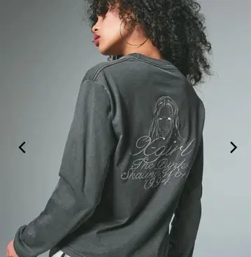 엑스걸 X-girl LOGO FACE FADED TEE 롱티