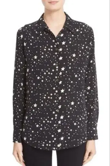 Equipment 케이트 모스 콜라보 별 패턴 실크 100%