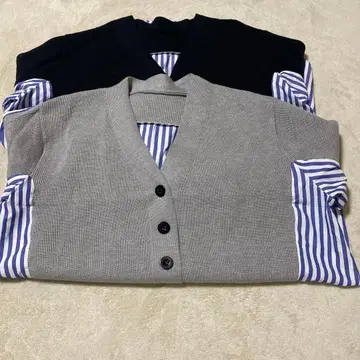 오버 사이즈 V넥 가디건 2개 세트