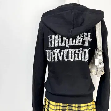 y2k Harley-Davidson 큐빅 로고 지퍼 후드티