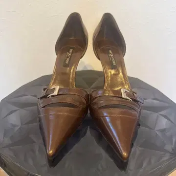 세르지오로시 Sergio Rossi 브라운 가죽 스틸레토 하이힐