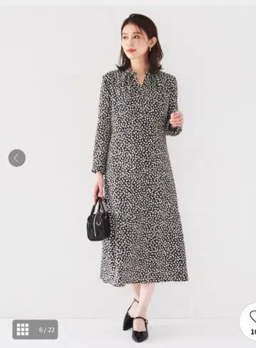 언타이틀 [ 경사 ] 페더 리프 무늬 원피스