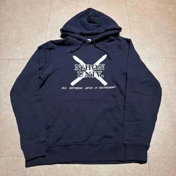 일본 대학 후드티 풀오버 맨투맨 네이비 M