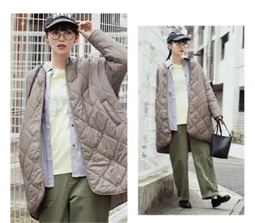 ZOOTIE 퀼팅 롱 자켓 그레이