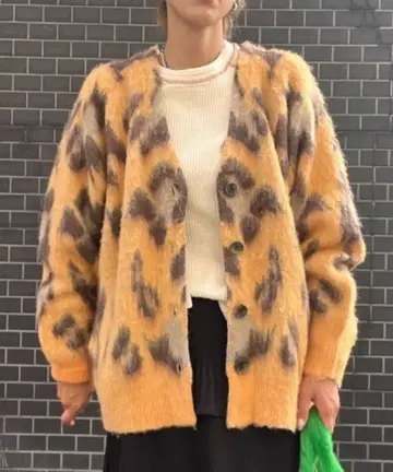 rosebud 모헤어 가디건 레오파드