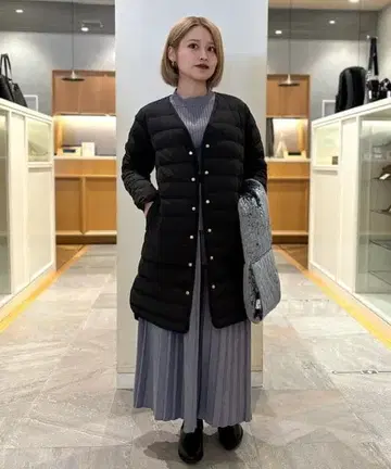 블랙 롱 다운 자켓