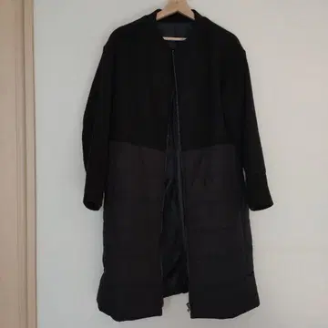 노카라 블랙 롱 코트