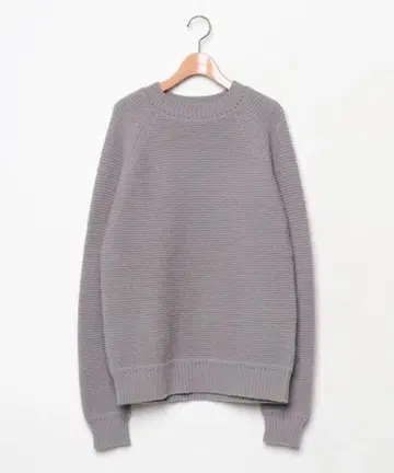 그레이 리브 크루넥 스웨터