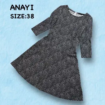 ANAYI 원피스 하운드투스 체크 패턴 38 사이즈