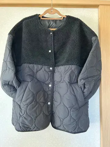 퀼팅 보아 자켓 블랙