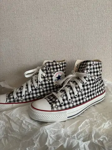 CONVERSE ALL STAR 블랙 화이트 체크 하이컷