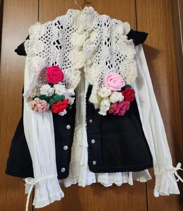 꽃 모티브 프릴 머플러 포테치노 사에라 벨파치