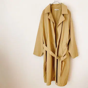 ANTIQULOTHES 베이지 롱 트렌치코트 벨트 포함 L