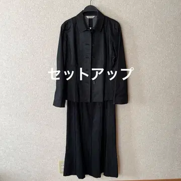 블랙 자켓 스커트 셋업