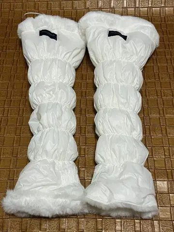 새상품급 키스 온 더 그린 나일론 레그 워머 / 화이트 안감 플리스 골프