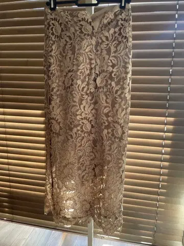 WHIM GAZETTE 레이스 플라워 패턴 롱 스커트 베이지