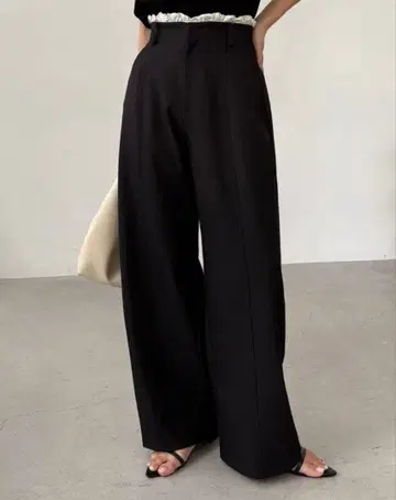 카프리슈 레마쥬 프릴 허리 팬츠 블랙 38