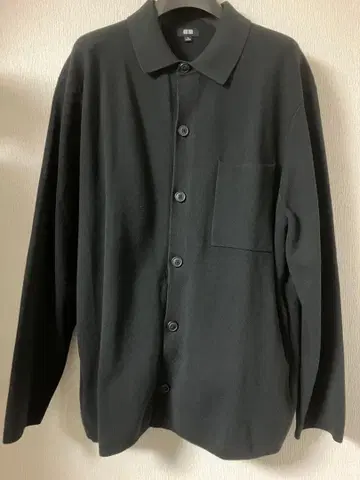 [ 새상품 ] 유니클로 밀라노 리브 셔츠 가디건 XL 블랙