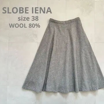SLOBE IENA 슬로브 이에나 울 플레어 스커트 그레이 38