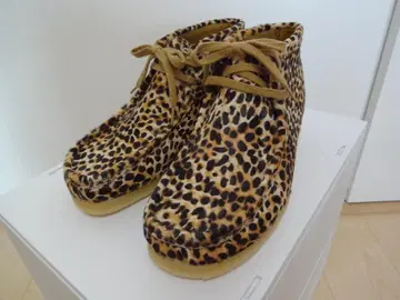 미사용 새상품 Clarks Wallabee 레오파드 UK 7 왈라비 부츠