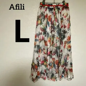 득템 즉시 구매 OK Afili 꽃무늬 롱 플레어 스커트 [ L ]