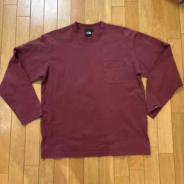 THE NORTH FACE 버건디 롱 슬리브 T셔츠 L