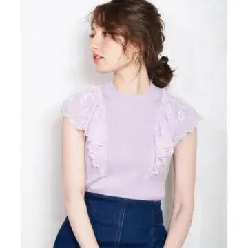 Noela 레이스 절개 리브 니트 F 사이즈 미사용