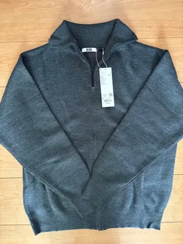 UNIQLO U 더블 페이스 풀 지퍼 자켓 L 사이즈 그레이